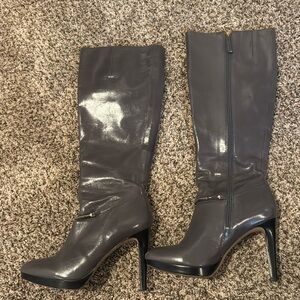 Nine West Gray leather boots. Size 10